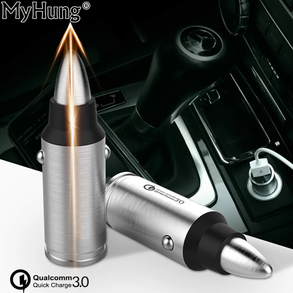 Быстрая зарядка 3 0 QC3.0 36W из нержавеющей стали USB Автомобильное зарядное