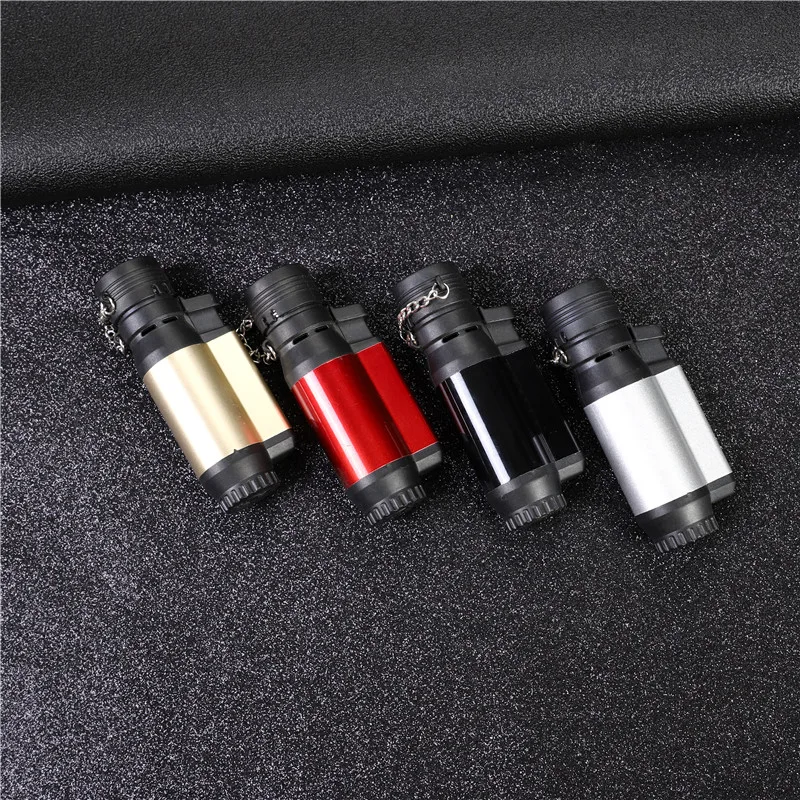 

Transparent Visible Gas Electronic Lighter Four Tub Turbo Lighter gas Lighter 1300C Cigar Cigarette Lighters smoking accessories