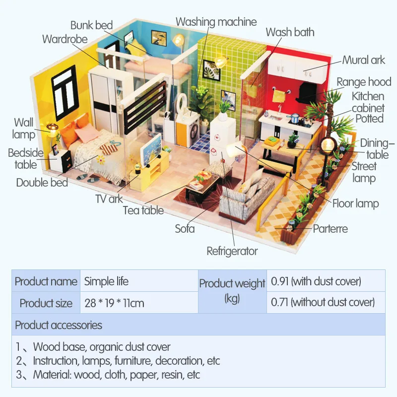Игрушки DIY Кукольный дом деревянные кукольные дома миниатюрный кукольный домик
