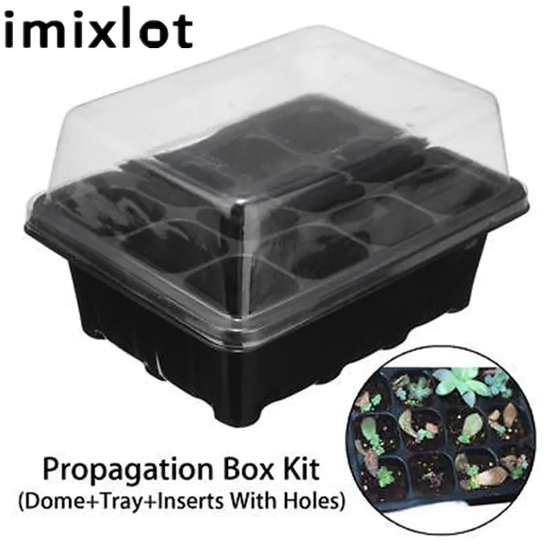 Imixlot 12 отверстий пластиковые коробки для семян коробка для выращивания растений чехол для распространения качественных семян