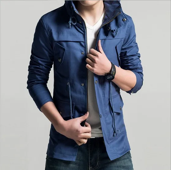 jaqueta masculina 2018 New Metrosexual Man Double Trade Solid Blazer Men's Jacket black Long Sleeve men Coat Dropshipping | Мужская