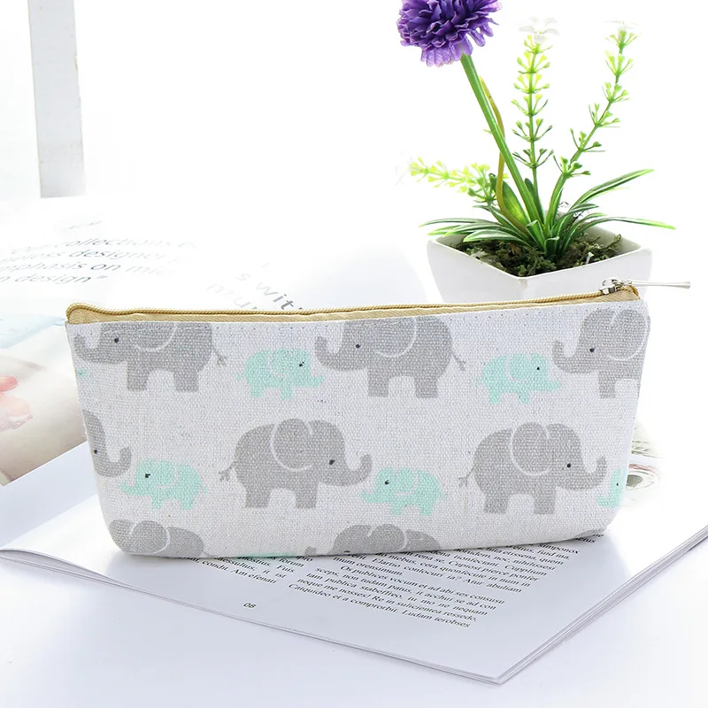 Каваи Сова Слон лимон грузовик Холст Ручка Пенал сумка для хранения студенческие
