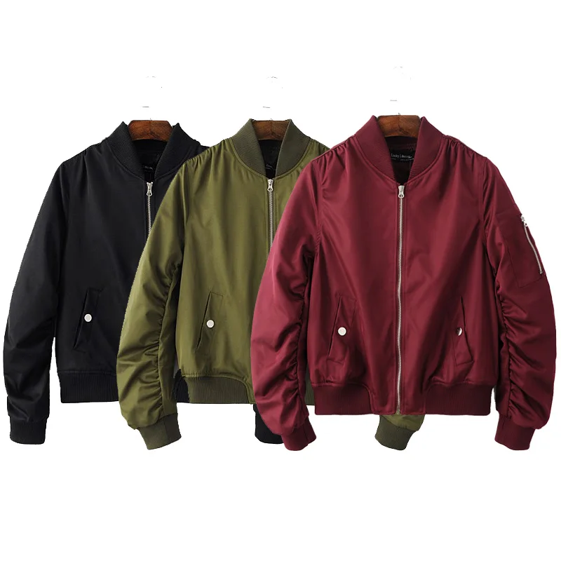 Осенне зимнее женское короткое пальто Дамская куртка бомбер 9 цветов Свободное с
