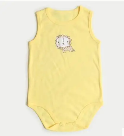yellow lion Детские ползунки Bebe Vestidos Новорожденные тело костюм летняя одежда жилет комбинезон одежда для малышей хлопок - Цвет: yellow lion