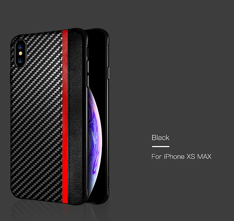 Для iphone X чехол из углеродного волокна+ искусственная кожа деловой стиль жесткий чехол для телефона для iphone 6 6s 7 8 plus и apple XR XS MAX чехол