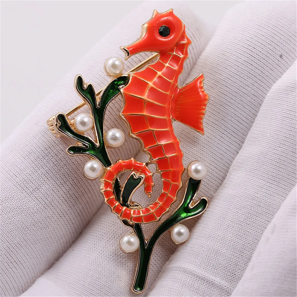 XQ с бесплатной доставкой новая эмалированная жемчужная брошь в форме морской