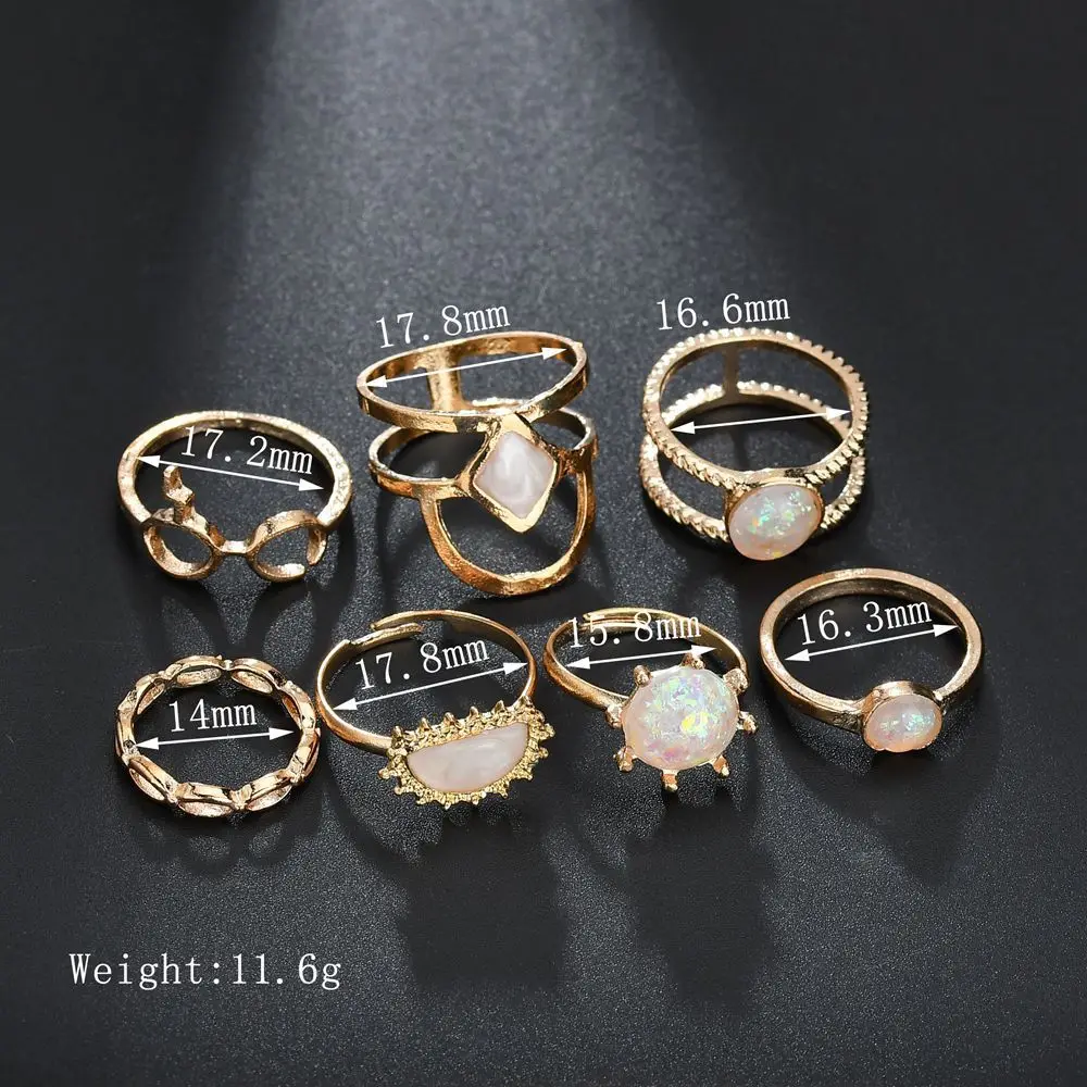 7 шт./компл. супер значение hyperbole Модный золотой цвет металлический панк красочный