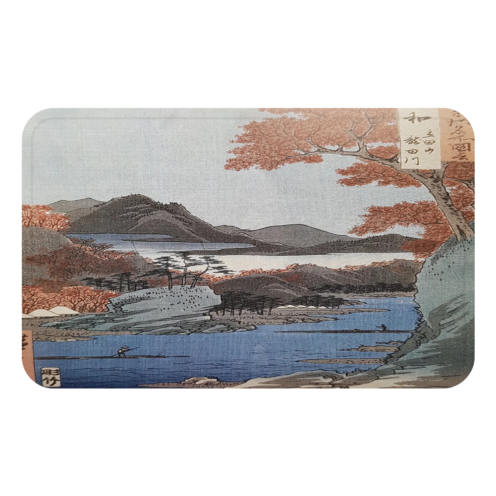 Традиционный японский коврик Ukiyoe для ванной декоративные Противоскользящие
