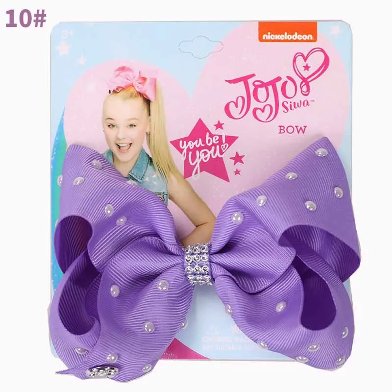 8 дюймов Jojo банты для волос, большие банты, бант, принт, заколка для волос, головной убор ручной работы, Шпилька для детей, аксессуары для волос для девочек