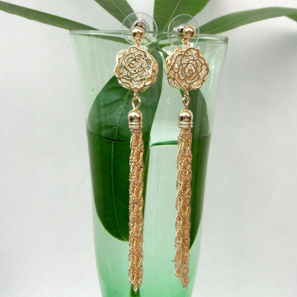 Открытые серьги Navachi в виде цветка с прозрачными кристаллами желтого цвета