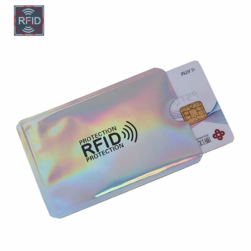 Серебряный лазерный алюминиевый Анти Rfid кошелек Блокировка ридер замок банк держатель для карт ID банковский чехол для карт бизнес защита металлический кредитный
