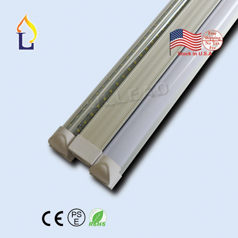 10 шт./лот LED T8 integrated V форму трубки света 4ft/5ft/6ft/8ft AC110 277V двойной pcb высокое яркость v