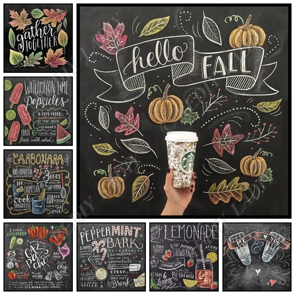 Полностью квадратная/круглая Алмазная картина Hello Fall украшение для дома алмазная