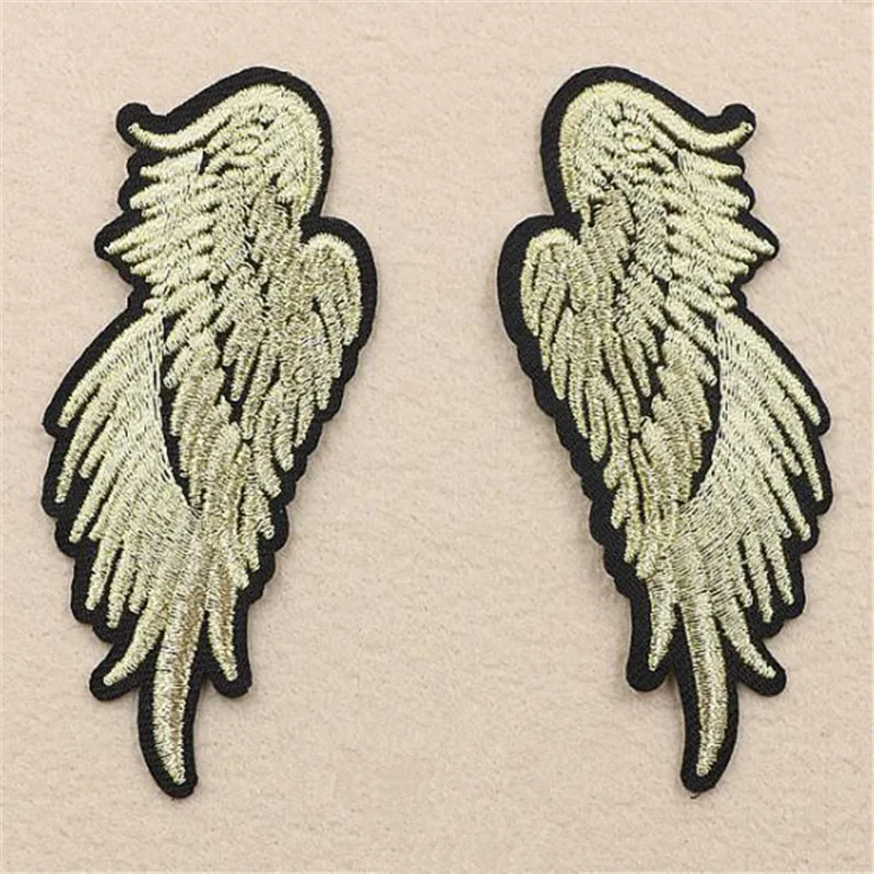 

Clothing Diy embroider golden wings badge iron on patch deal with it girls patches for clothes badges stickers free shipping