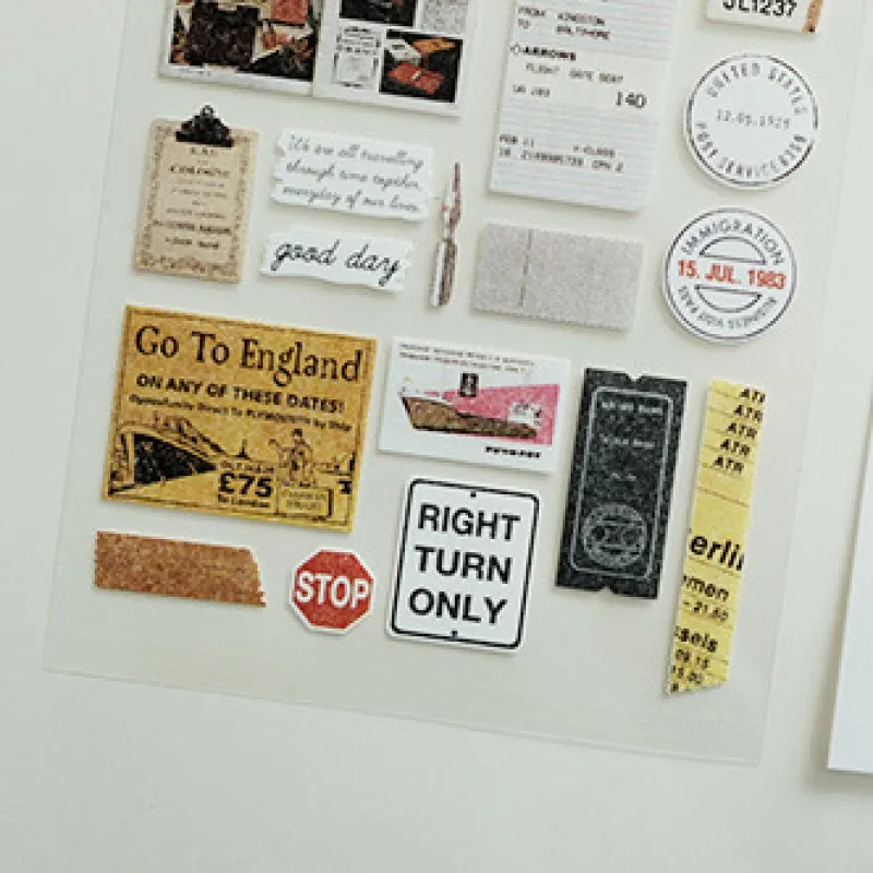 Suatelier Bon Voyage old label style paper scrapbook sticker hobby DIY adhesive stickers cutting dies planner decoration