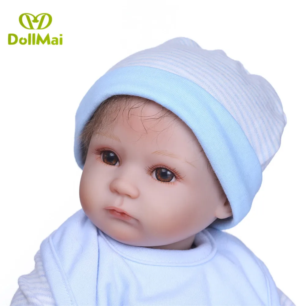 Кукла reborn для мальчиков Kawaii 40 см силиконовая кукла с голубой собачкой бутылочка