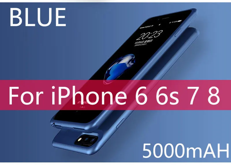 As Picture Show 5000 мАч ультра тонкий внешний чехол для зарядки телефона для iPhone 6 6s 7 8 7000 мАч чехол для аккумулятора телефона для iPhone 6 6s 7 8 Plus - Цвет: As Picture Show