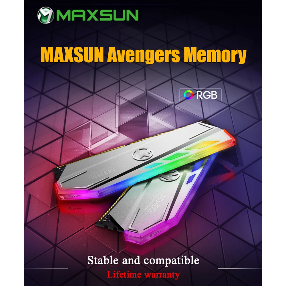 MAXSUN RGB RAM DDR4 8 GB/16 GB настольная память 2400MHz напряжение памяти 1 2 V пожизненная
