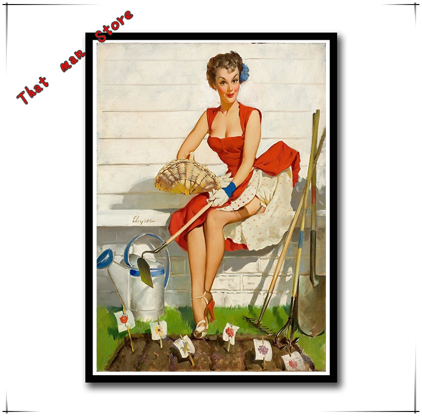 PINUP GIRLS World War II White cardboard Poster Bar Cafe Living Room Dining room Wall Decorative Paintings 42*30cm No frame | Дом и сад