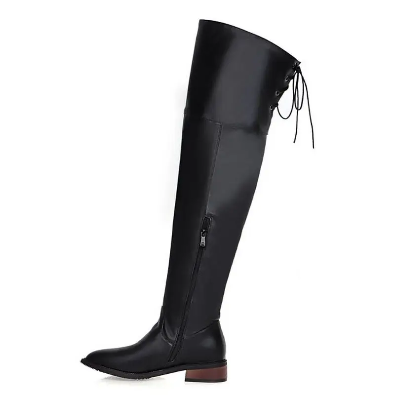 Women Boots Winter Ladies Fashion Flat Knight Shoes Over Knee Long Brand Footwear Size32-43 | Обувь