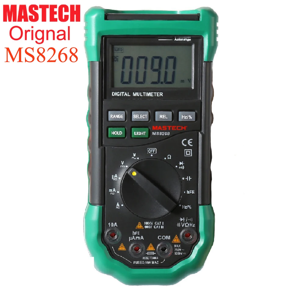 Mastech Ms8268 Цифровой мультиметр Авто диапазон для Ac/dc Амперметр Вольтметр Ом