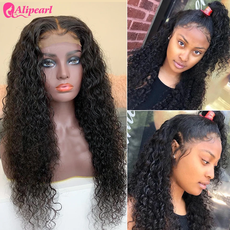 Парик из человеческих волос для чернокожих женщин 6x6 глубокая волна закрытие