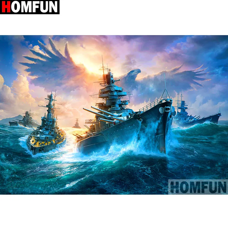 Алмазная живопись HOMFUN Warship eagle алмазная вышивка с полными квадратными/круглыми