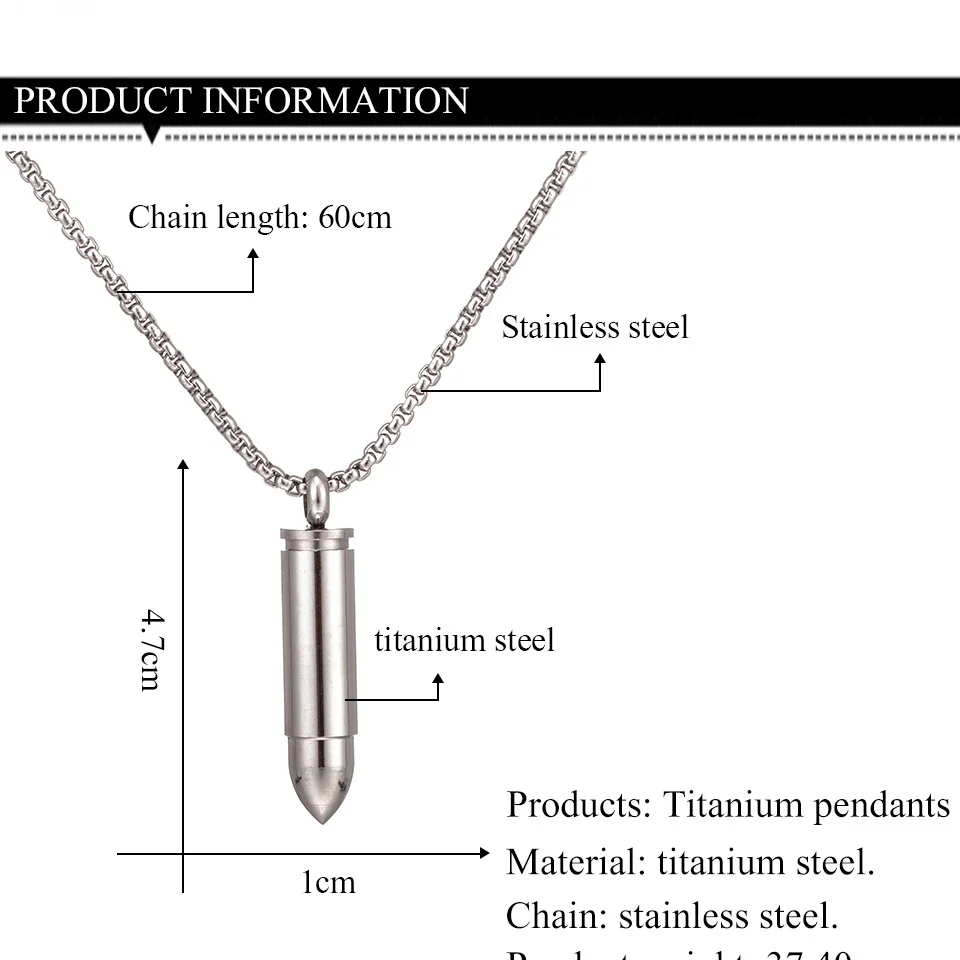 Military Necklace Jewelry Accessories for Men Male Stainless Steel Cross Scripture Engraved Bullet Pendant Necklace Vintage