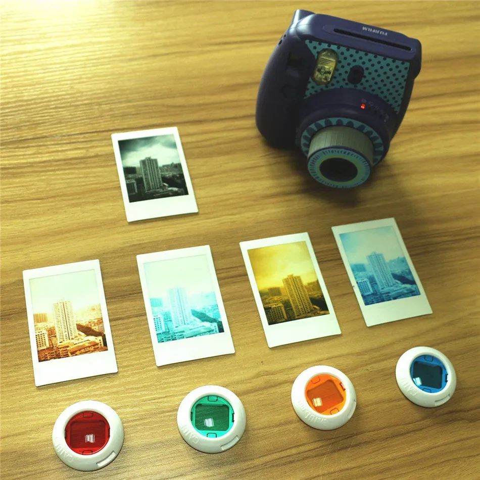 4 шт. Цветной фильтр для объектива Fujifilm Instax Mini 7S 7 8 9 мгновенная съемка аксессуары