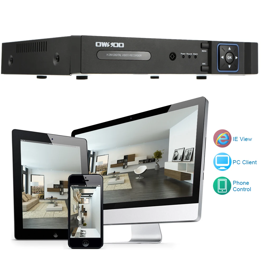 OWSOO 4CH AHD DVR Регистраторы полный 1080N видеонаблюдения Регистраторы H.264 4 канальный цифровой видео Регистраторы для видеонаблюдения комплект камеры AHD