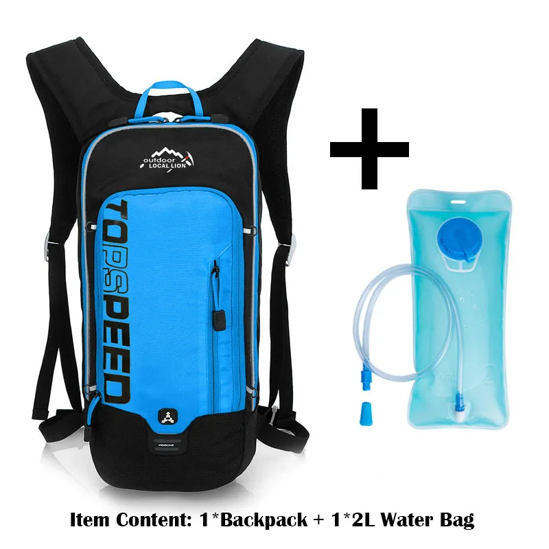 blue with water bag Местный лев 6л водонепроницаемый велосипедный рюкзак, мужская и женская MTB велосипедная сумка для воды, нейлоновый рюкзак для пешего туризма и отдыха на велосипеде гидратационный рюкзак - Цвет: blue with water bag