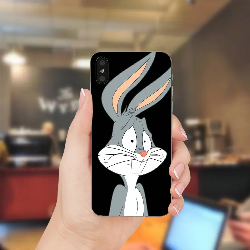 Милый кролик Tunes мягкие ТПУ Силиконовые случаи мобильного телефона для iPhone X XR XS Max