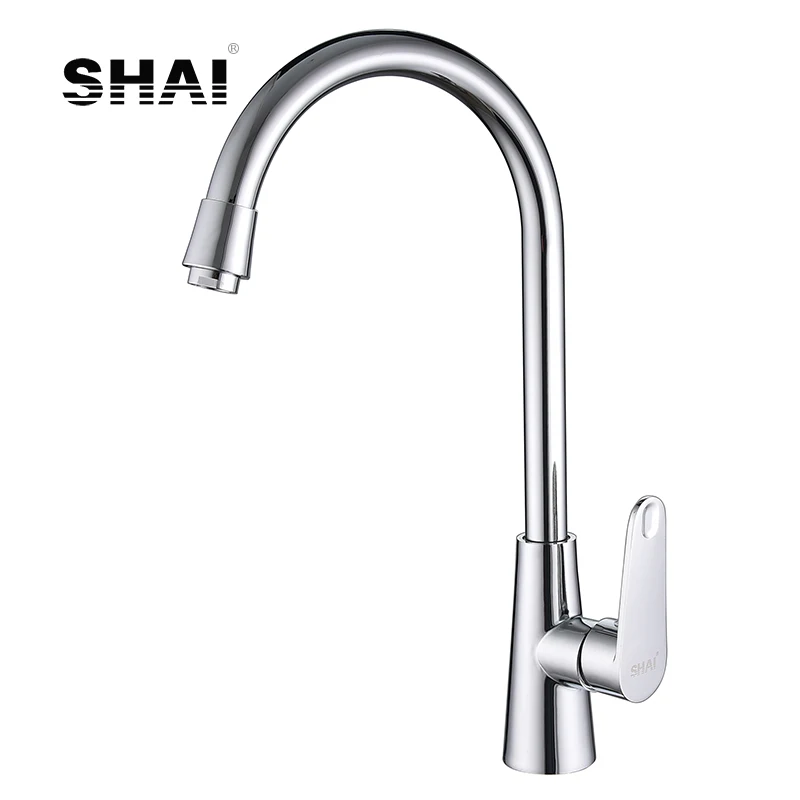 

SHAI 360 Degree Rotation Kitchen Faucet Cold And Hot Mixer Kitchen Sink Faucets Single Handle Brass Body Chrome Finish SH3204