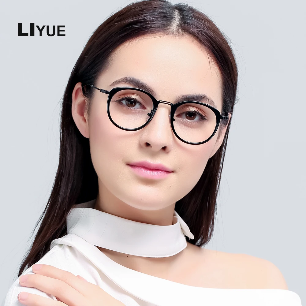 LIYUE винтажные оптические женские очки круглые очки окуляры очки de grau женские новые очки оправа