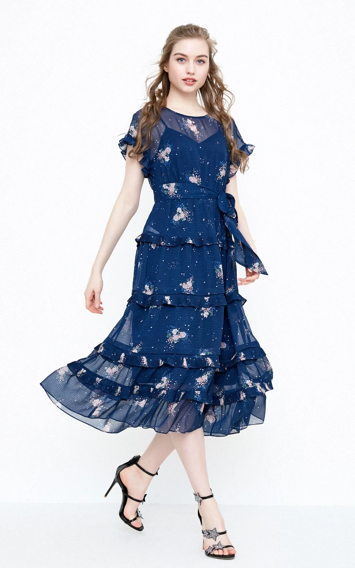 Платье с оборками и принтом Vero Moda | 31837B506