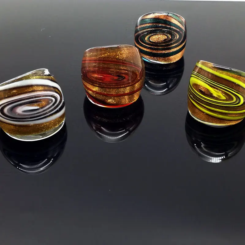 Бесплатная доставка опт Лидер продаж 8 шт. стеклянные кольца из муранского стекла