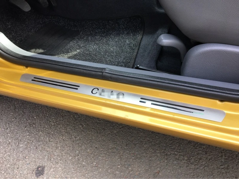4 шт. порога полосы пригодный для Renault CLIO 2 Mk2 нержавеющей Авто Добро пожаловать педаль порог автомобиль Стайлинг наклейки автомобилей аксессуары
