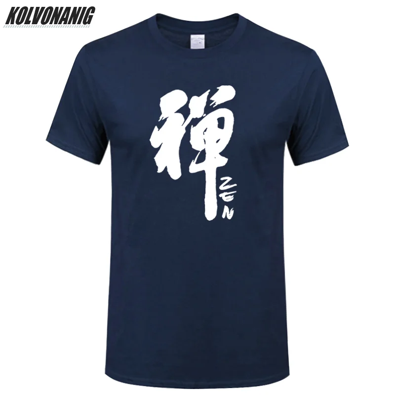 Chinese Calligraphy Zen Word Graphic Print Men's Clothing O-Neck Short Sleeve T-Shirt High-Quality China Culture Street Tees Top | Мужская