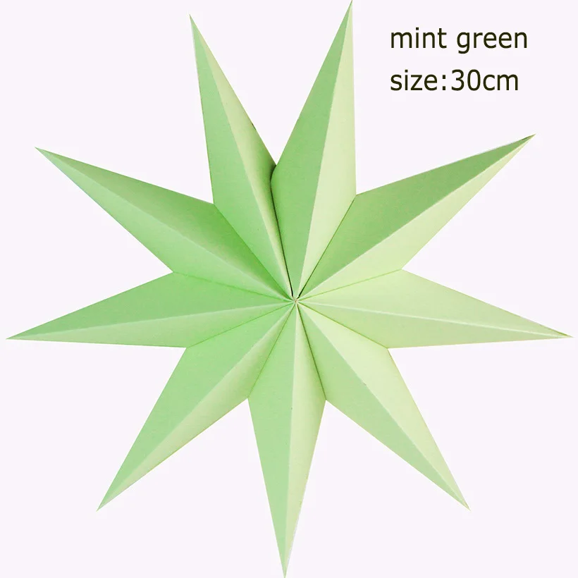 9 angles 30cm mint 1 шт. 60 см Большой DIY семь углов бумажные звезды рождественские украшения для дома висящий Рождественский фонарь оконный камин декор комнаты - Цвет: 9 angles 30cm mint