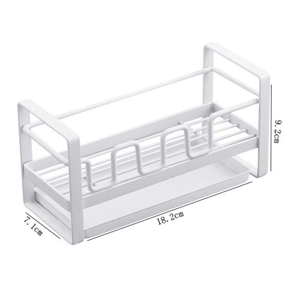 HIPSTEEN Sponge Draining Rack Hollow Caddy Organizer Holder Dishwashing Rack Iron Kitchen Sink Household Storage Holder 2 Colors
