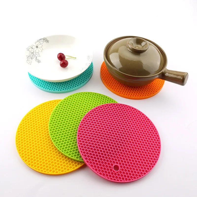 

Free shipping Round Silicone Non-Slip Heat Resistant Pot Table Mats Holder Coaster Placemat Pot Table Mat Silicone Placemat