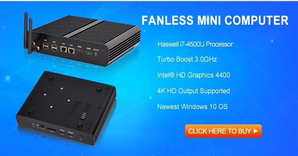 Intel Celeron 1037U двухъядерный 1,8 ГГц мини ПК неттоп Barebone Макс 8 ГБ ОЗУ, Wifi, 1080P HDMI, 3D игровой компьютер, безвентиляторный