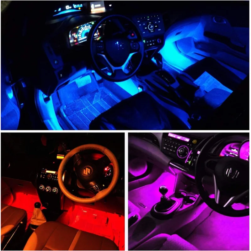 Светодиодный музыкальный голосовой RGB светодиодный контроллер 12 В постоянного тока для автомобиля, атмосферный светильник SMD 5050