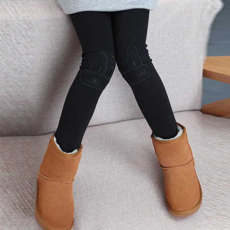 Леггинсы для девочек-подростков теплые штаны с героями мультфильмов детей 3 5 7 9 11