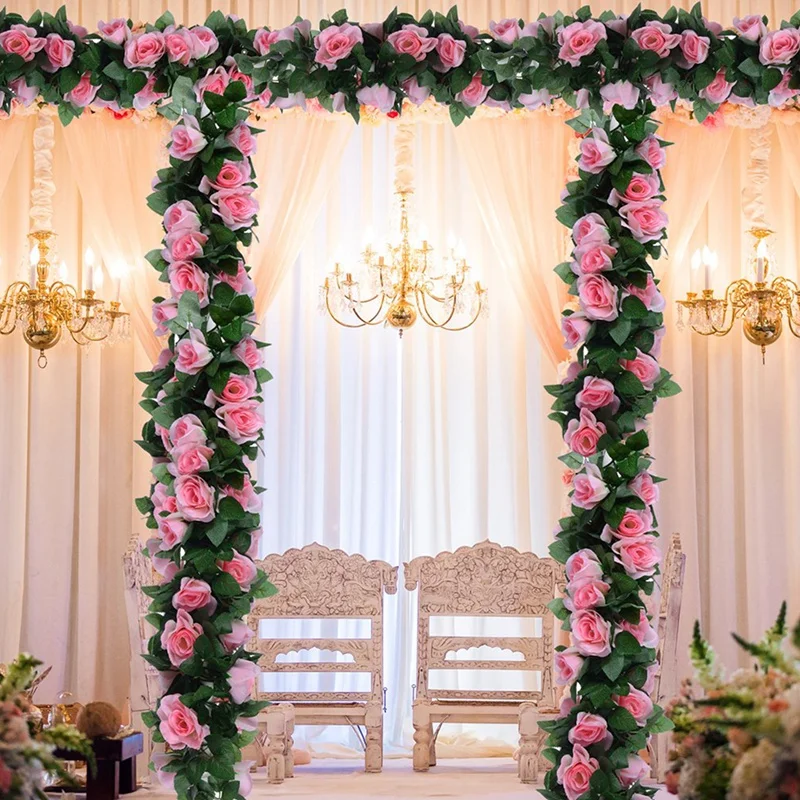 Новый искусственный цветок Роза венок из виноградных листьев 8 футов/шт