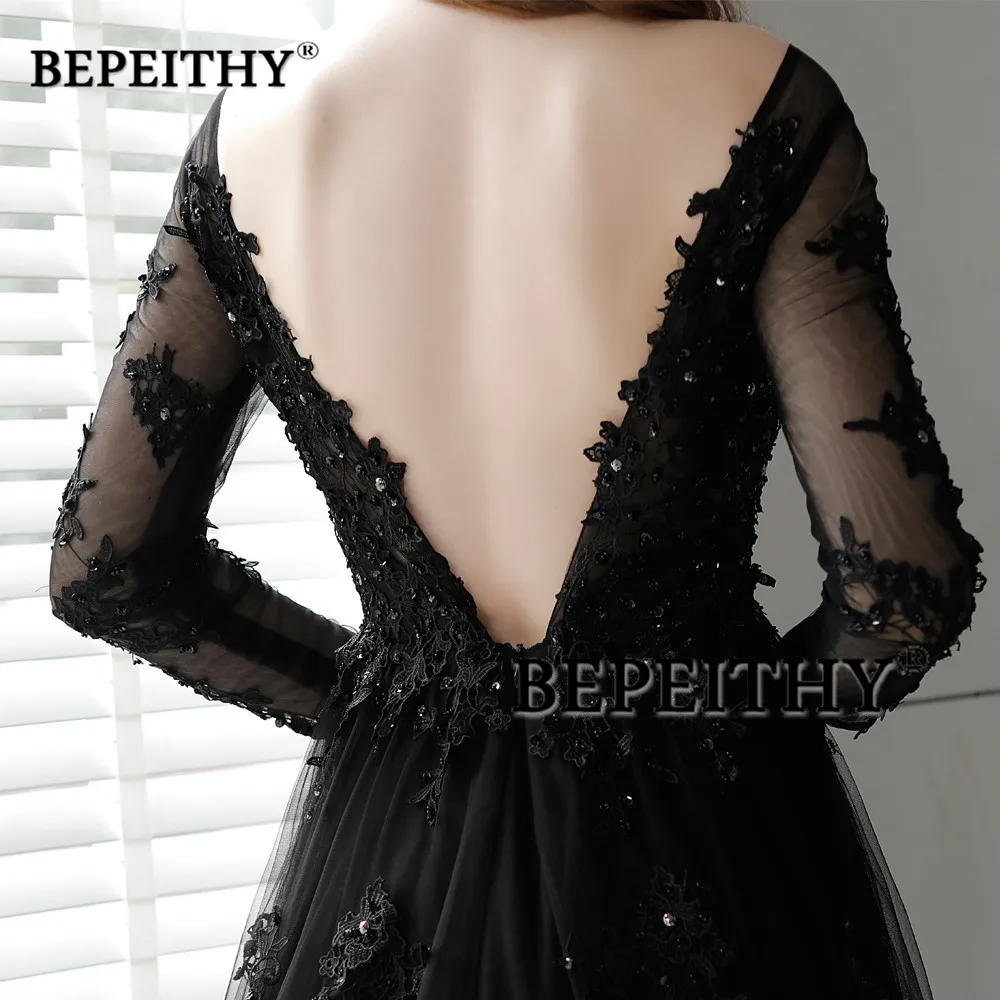 Очаровательное длинное вечернее платье, вечерние, элегантное,, Vestido Longo, сексуальное, с открытой спиной, со шлейфом, черное, для выпускного вечера, платья с длинными рукавами, Новинка