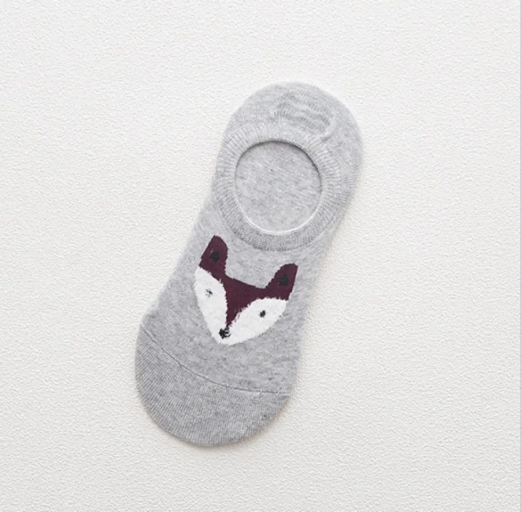 Sox невидимая лиса лодка Harajuku женские нитяные носки перо силиконовые мультфильм