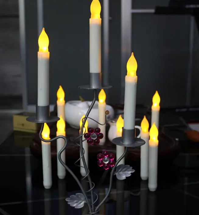 

Dance LED Electric Long Candle Light Flameless Candles Battery Operated Tealights Christmas Wedding Party Decor warm white gift