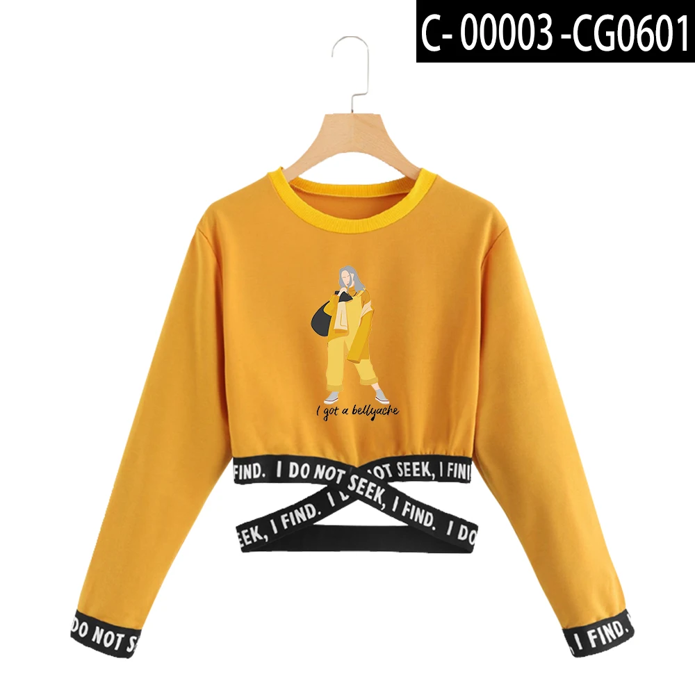 Yellow Сексуальный стильный billie Singer крутой kpop Свитшот летний Ariana Grande женский крутой shawn mendes модный уличная одежда - Цвет: Yellow