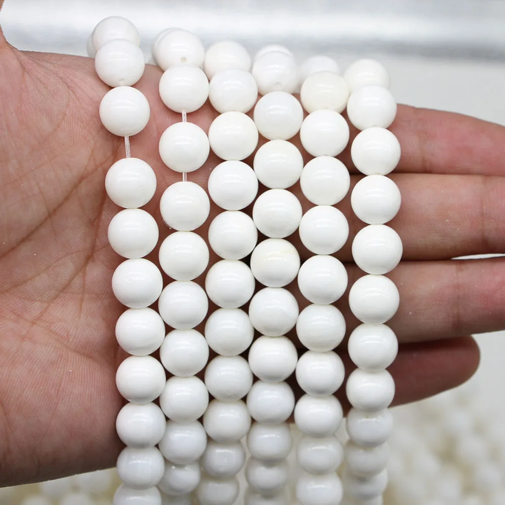 1 нить/лот белые гигантские круглые широкие бусины разделители 4 6 8 10 12 мм для